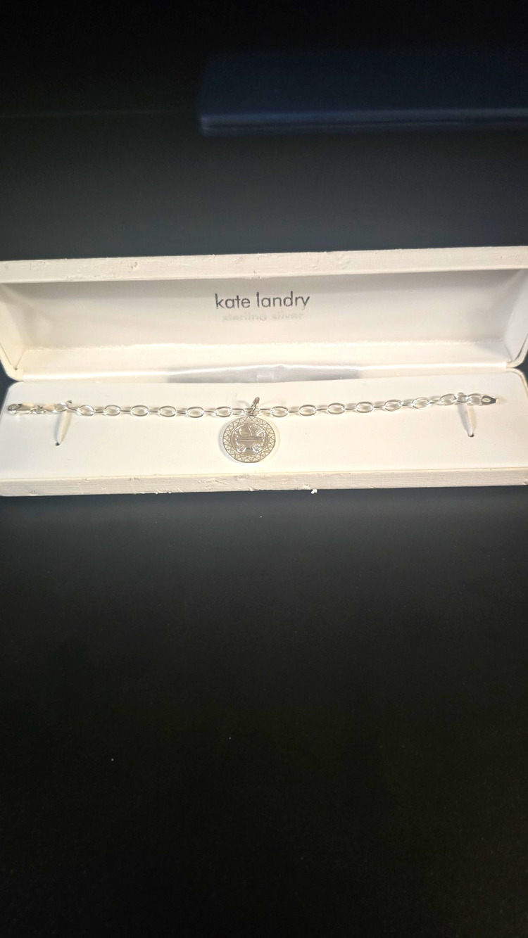 Kate Landry 925 Sterling Silver Baby Carriage Stroller Charm Link Bracelet Boxed